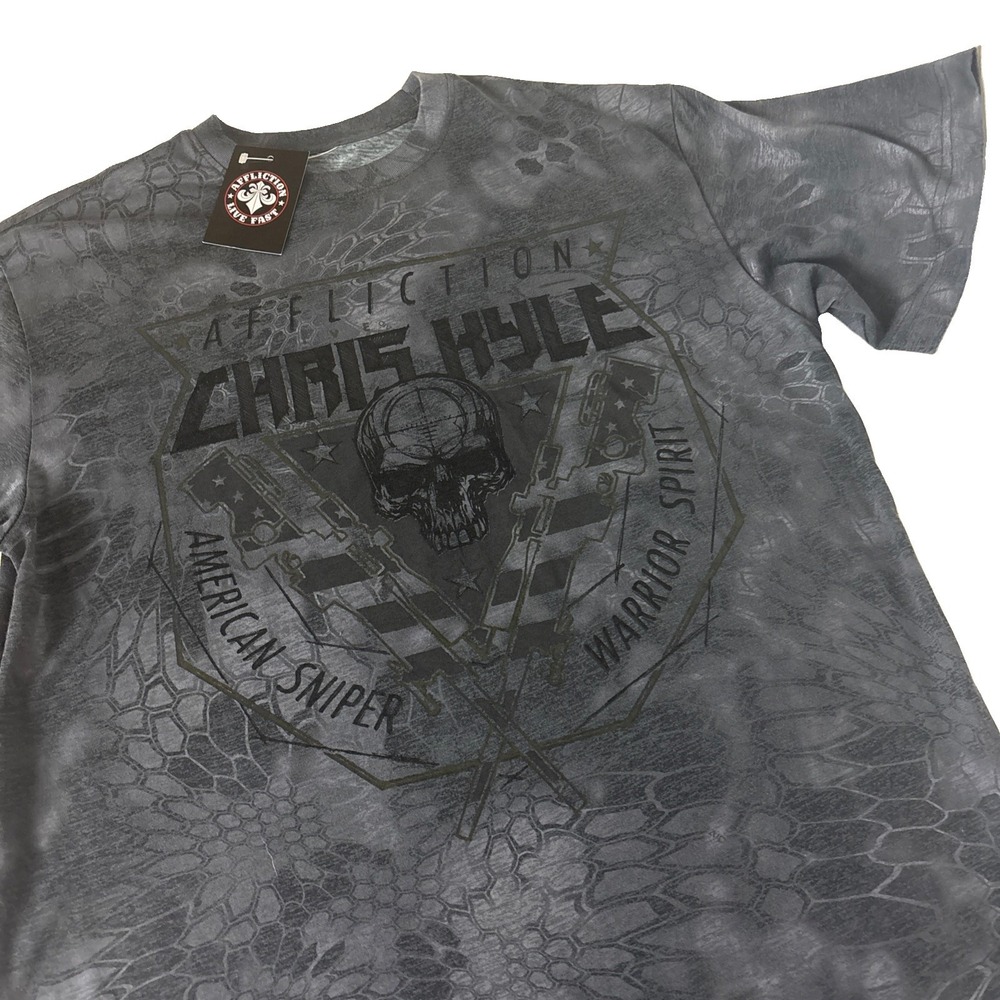 Affliction Chris Kyle American Sniper Warrior Spirit Graphic T-Shirt Mens Medium